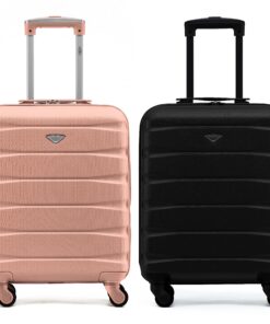 Valises Rigides Lot de 2 Flight Knight - Lightweight ABS 4 Wheeled Cabin Bags.Approuvées pour easyJet, Jet2 et Ryanair (