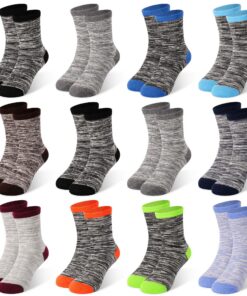 ZERULETS Lot de 12 paires de chaussettes de sport en coton pour enfants 2-14 ans - Adaptables aux tailles 20-23, 23-27,