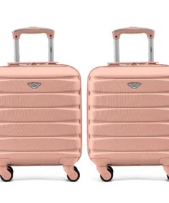 Flight Knight Lot de 2 Valises Lightweight en ABS Rigide 4 Roues pour Voyageurs Frequent | Valises Approuvées pour Plus