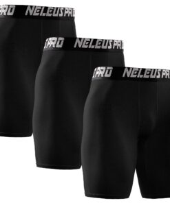 Titre SEO optimisé : Shorts de compression Neleus Lot de 3 pour homme - Améliore la circulation - Idéal pour la gym - Ta
