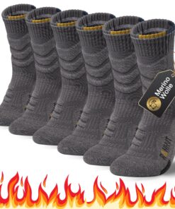 Chaussettes de randonnée Rahhint en mérinos Anti-ampoules et de compression pour hommes, femmes et enfants | Taille 31-5