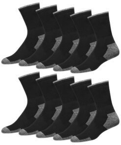 SOXCO 10 Paires de Chaussettes de Sport en Coton pour Homme - Chaussettes Hautes de Travail + Caractéristiques Élégantes