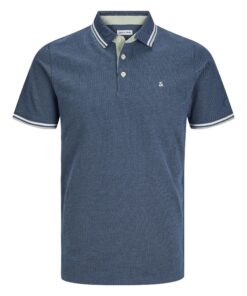 JACK & JONES Jjepolos Polo SS Noir Homme Été Mode Événements Chic Modèle Mignon 100% Polyester
