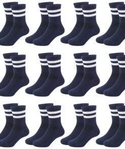 Chaussettes de tennis Moitiy Lot 12 paires unisexes en coton enfant garçon fille