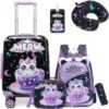 Valise Enfant HTgroce Bagage à Main Cabine pour Filles Reactive, Roulettes Faciles Éazyjet Valentines Valise Cabine Enfa