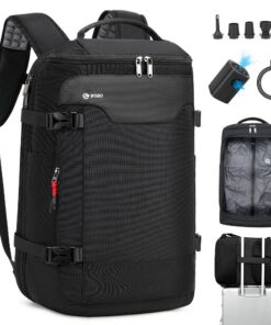 Sac à dos sous vide 60L pour ordinateur portable 17 pouces | Voyage cabine avion | Noir Grand sac sous vide extensible