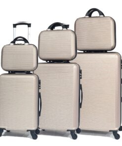 Valises de voyage Champagne Marque Française CELIMS - Lot de 3 Grande - Avec ou sans Vanity - Idéales pour Voyageurs Fre