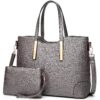 YNIQUE Sac à Main Femme Grande Capacité Élégant en PU Cuir Cabas - Sac Bandoulière - 2 Pièces - Accessoires Mode
