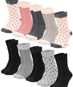 Occulto Lot de 10 Paires de Chaussettes Parsemaient et Rayée Femmes | Chaussettes Multicolores en Coton OEKO-TEX Standar