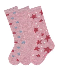 Chaussettes Sterntaler Bébé fille - Lot de 3 - OEKO-TEX STANDARD 100 - Chaussettes de qualité pour bébés