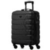 Bagage de cabine léger Flight Knight à 4 rouesABS, approuvé par Plus De 30 Compagnies Aériennes - 55x40x20cm (TSA) Noir