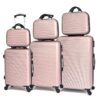 CELIMS Valise Cabine/Moyen/Grande avec Vanity Élégante, Marque Française (Rose Gold - Modèle 5859, Lot de 3 Valises & 3