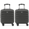 Valises Rigides Flight Knight Lot De 2 Cabine Approuvées Charbon/Charbon 55x35x25cm KLM Air France Easyjet
