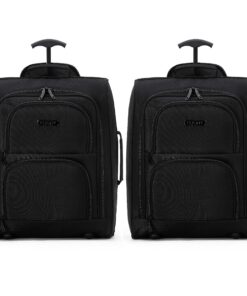 Valises Cabine Flight Knight Lot de 2 Approuvées pour Easyjet | Légères sous le Siège | 2 Roues | Idéales pour les Voyag