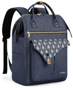 Sac à dos Lekesky femme 17.3 pouces imperméable voyager business travail Bleu