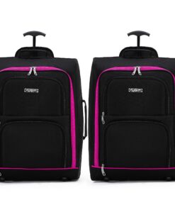 Valises Flight Knight 2 Pièces cabine Priority Easyjet, Jet2, Ryanair 2 Roues Légères pour Voyage en Avion 55x40x20cm