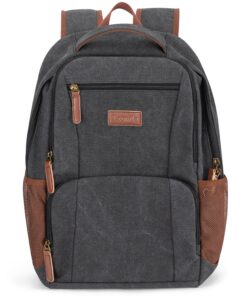Tzowla Sac à Dos Ordinateur Portable en Toile Vintage avec Ports USB/Type-C, Sac à Dos Décontracté pour Voyage et Études