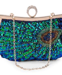 BAIGIO Pochette de Soirée Élégante en Or pour Femmes Sac à Main Cocktail et Mariage