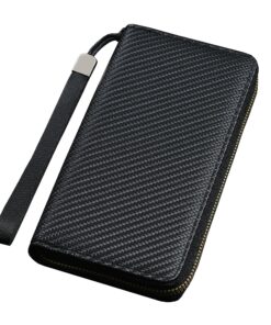 SUEEWE Grande Capacité Portefeuille Homme en Cuir PU Noir - 8 Emplacements, 2 Compartiments à Billets, 1 Compartiment à