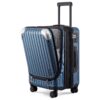 Valise cabine extensible LEVEL8 Bleu 55x37x25CM Bagages cabineABS+PC Bagage à main trolley rigide avec serrure TSA