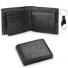 WONSEFOO Portefeuille Homme en Cuir Noir pour Affaires et Week-end avec Protection RFID