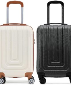 Bagages à main Flight Knight Premium - légers, 8 roues spinner, serrure TSA & USB --approuvés pour 100 compagnies aérien