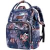VANKEAN Sac à Dos Élégant pour Ordinateur Portable Femme 15,6 Pouces Hydrofuge pour School Business Travel Floral