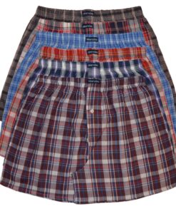 MioRalini 6 ou 4 Boxer Shorts 100% Coton Lâche US Style Tissé à Carreaux - Modèles pour Boys - Tailles S M L XL 2XL 3XL