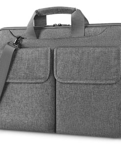 DOMISO 17 Pouces Multifonctionnel Sac pour Ordinateur Portable Gris Idéal pour Professionnels Travail et Voyage