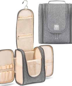 BOACAY Trousse de Toilette pour Femme, Homme et Enfant, Sac de Voyage Cosmétique en Silicone et V.vendor, 12 Compartimen