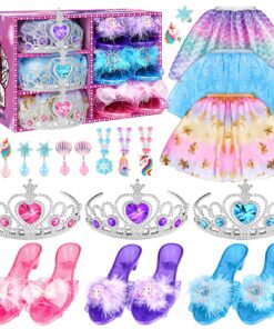 Chaussures Princesse Fille Dreamon Halloween et Noël 3-4-5-6 Ans Cadeaux pour Enfants Robe Princesse Deguisement