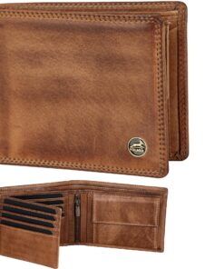 Portefeuille Fa.Volmer en Cuir pour Homme avec Protection RFID - Double Couture Extra Stable, Marron Antique