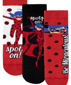 Chaussettes Miraculous Ladybug Pack de 3 Fille - Comfortables et Chic pour la Escuela et le Sport