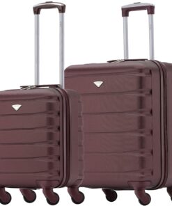 Ensemble Bagages Flight Knight 2 Valises Rigides ABS Légeres Taille Max EasyJet Pour Avion Usagers Adultes Économie Espa