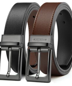 CHAOREN Ceinture Homme Cuir, Réversible 35mm Noir et Marron, Idéale pour Costume d'Affaires et Jeans