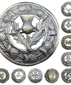 Broche de kil Robbie MacGregor antique pour homme avec motif chardon écossais 7 cm de diamètre, chardon, 7 cm
