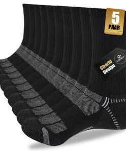 Cirorld Lot de 5 paires de chaussettes pour homme respirantes et rembourrées - Idéales pour sport, tennis, course, trekk