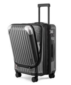 Valise Level8 Extensible Abs Pc Gris 55x37x25cm Bagage Cabine Rigide