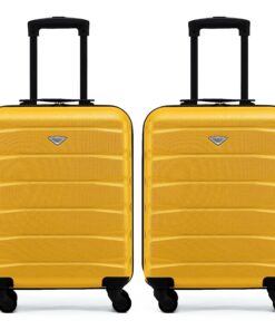 Valises Rigides Lot de 2 Flight Knight -légers en ABS, 4 Roues, Cabine et Main, Approuvé easyJet, Jet2, Ryanair (Priorit