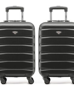 Flight Knight Casse Lot de 2 Valises Compactes en ABS Rigide avec 4 Roues, Approuvées pour Plus de 100 Compagnies Aérien
