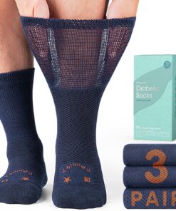 Chaussettes Merino Rahhint Diabétiques Sans Élastiquetage Sans Couture Homme Femme | 3 Paires | Chaussettes de Bambou