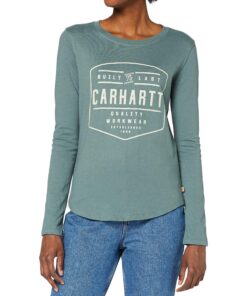 Carhartt Lockhart Graphic Long-Sleeve T-Shirt Femme Hiver Usager Actif Mode Fonctionnelle Polyester Doux