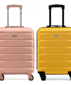 Valises Flight Knight Rigides 55x40x20cm Approuve easyJet-Jet2-Ryanair Light 4 Roues Bagage Cabine Priority Lot de 2