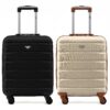 Bagages cabine Flight Knight - Lot de 2 valises en ABS léger à 4 roues - Approuvé pour easyJet, Jet2 et taille maximale