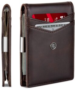 Suavell Portefeuille Fin en Cuir pour Homme Élégant et Fonctionnel | Porte-Cartes avec Pince à Billets | Protection cont