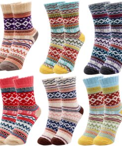ZOCONE chaussettes femme hiver chaudes colorées Noël(Taille EU 35-40)