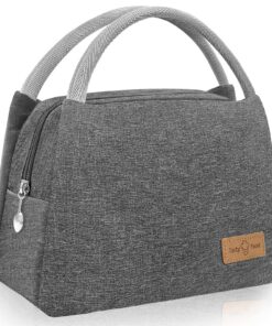 Sac Isotherme Repas Gris, Réutilisable Lunch Bag Isotherme pour Femmes et Hommes, Idéal pour le Travail et les Cours (Gr