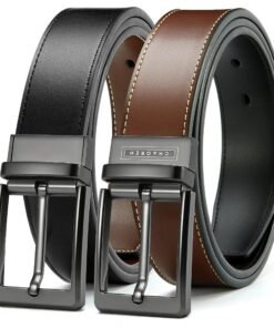 CHAOREN Ceinture Homme Cuir Réversible Noir et Marron, Parfait pour Costume d'affaires et Jeans, 35mm 1 Pièce