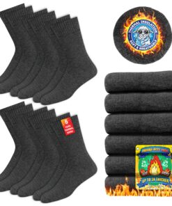 SOXCO Chaussettes Chaudes pour Hommes et Femmes - Chaussées d'Hiver Thermiques pour Indoor et Outdoor, Lot de 6 Paires -