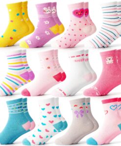 LAETBBE chaussettes en coton pour enfant fille 1-7 ans chaussettes de sport chaussettes d'écolier
